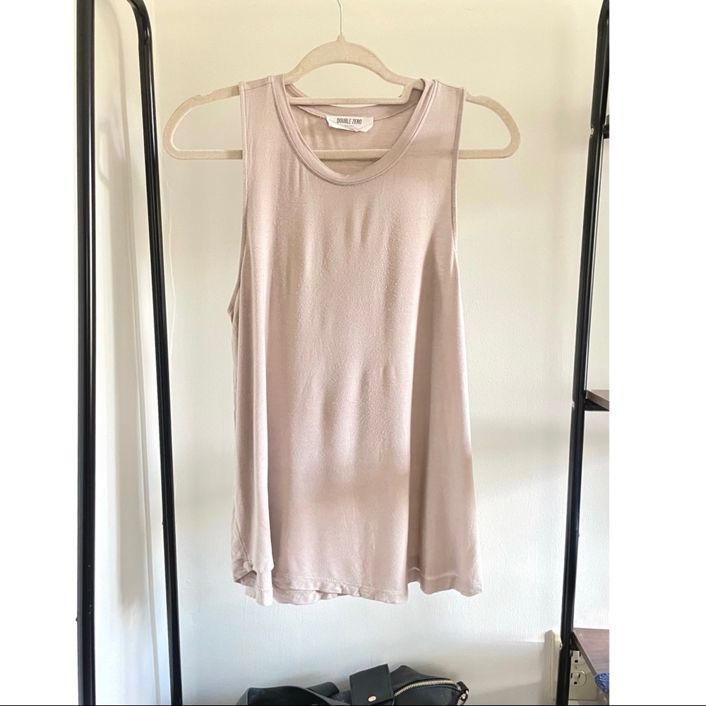 S Double Zero Taupe Scoop-Neck Tank Top